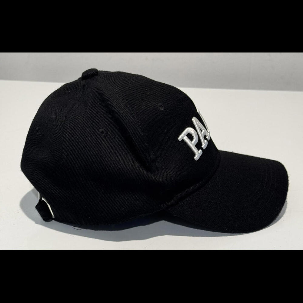 Unisex Adjustable Paris Black Hat With Side Flag One Size - Picture 4 of 6